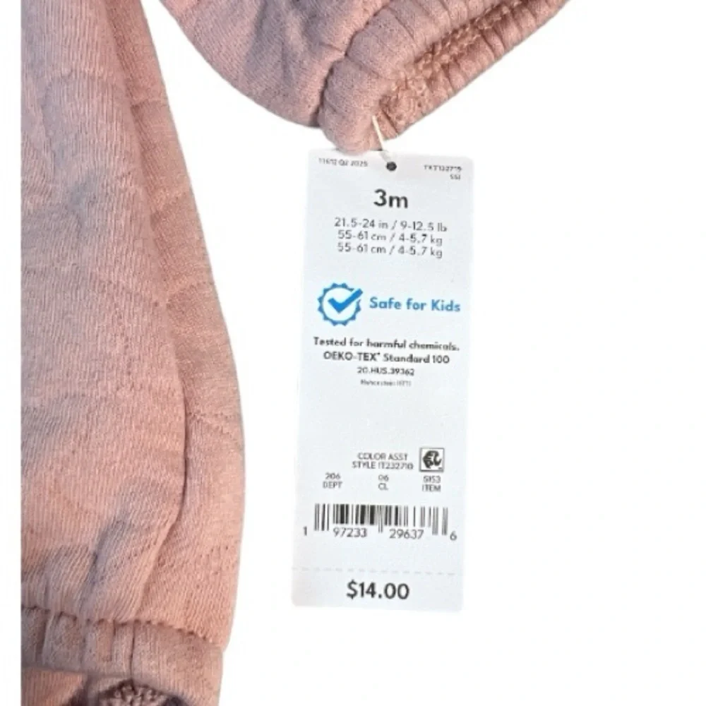 Carter's Soft Pink quilted Baby Outfit